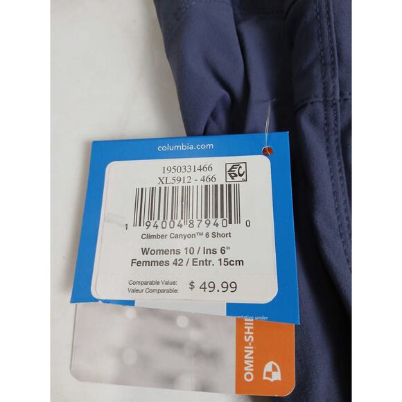 NWT Columbia Womens Climber Canyon 6 Shorts,Steel- Size 10/Ins 6" - Picture 3 of 3